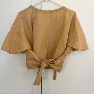 Amae Co. Linen wrap Top, S/XS
